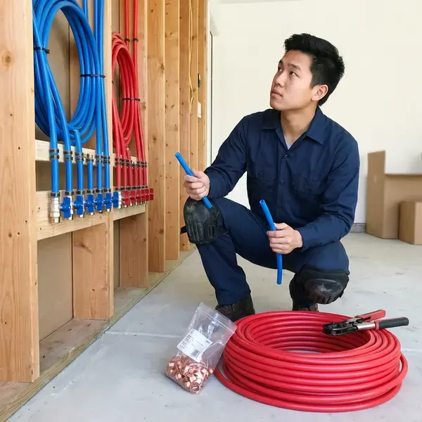 FKV Plumbing technician providing pex pipe installation in Omaha, NE