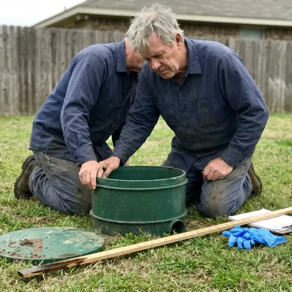 FKV Plumbing technician providing septic tank repair in Omaha, NE