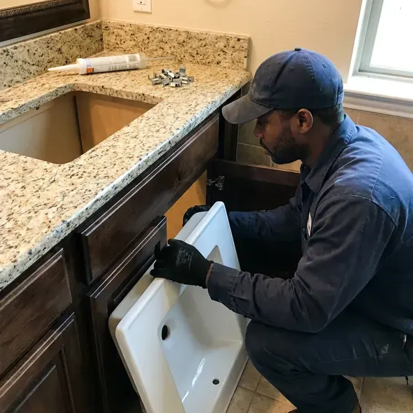 Local sink installation by FKV Plumbing, Omaha, NE